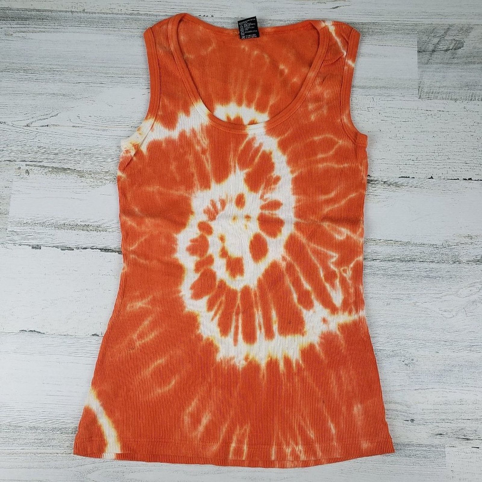 Other NWOT Point Sportswear Tie Dye Orange Spiral Tank Top Medium Size M / US 6-8 / IT 42-44 - 1 Thumbnail