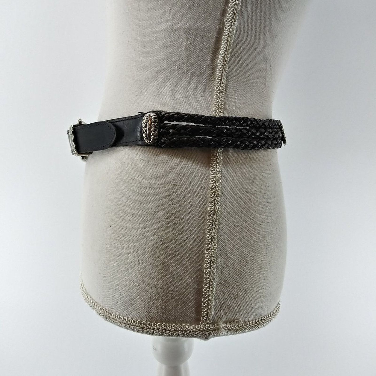 Vintage Women's Braided Triple Rope & Hardware Leather Belt S Size ONE SIZE - 10 Thumbnail