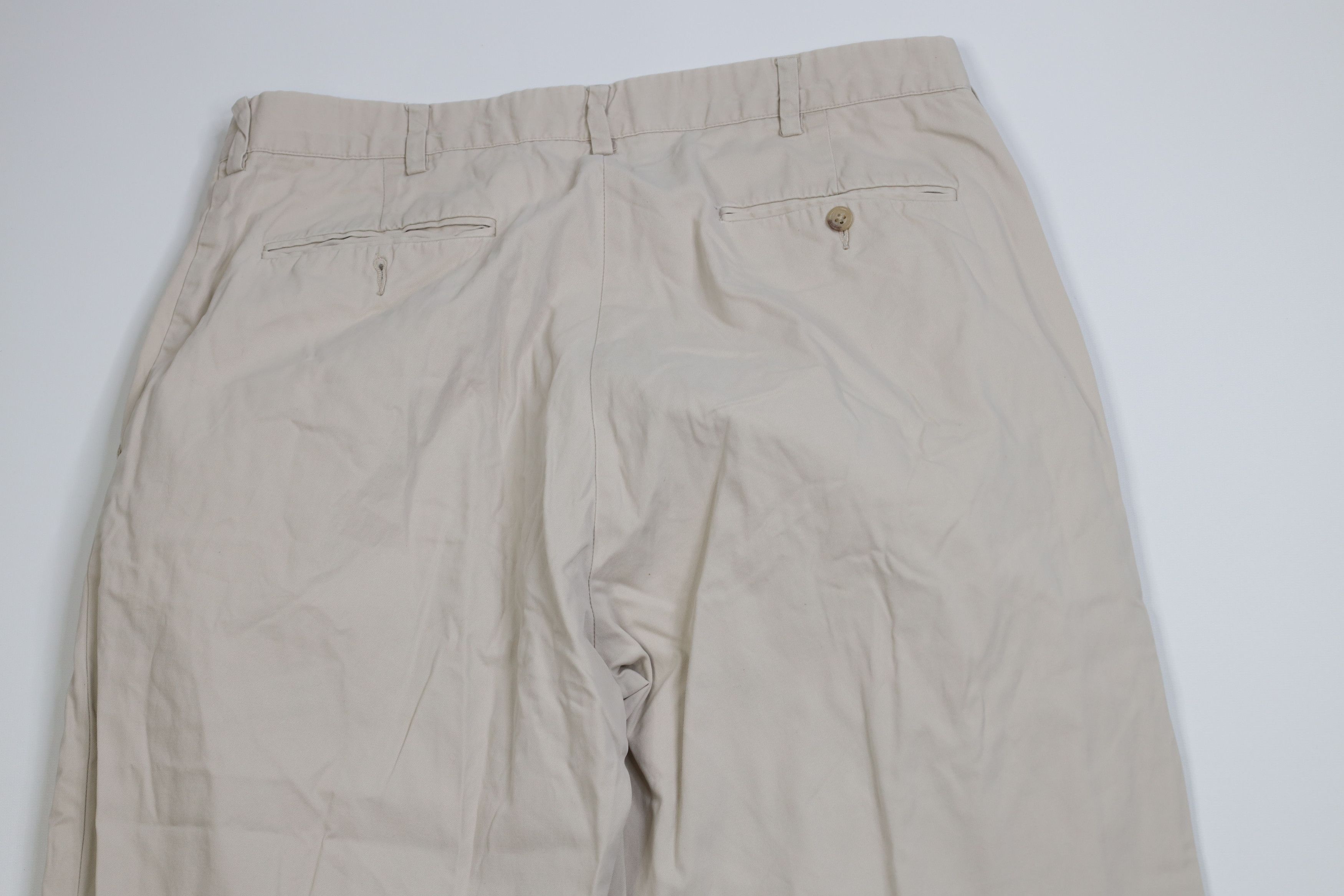 Polo Ralph Lauren Vintage 90s Ralph Lauren Wide Leg Chino Pants Trousers Stone Size US 34 / EU 50 - 11 Thumbnail