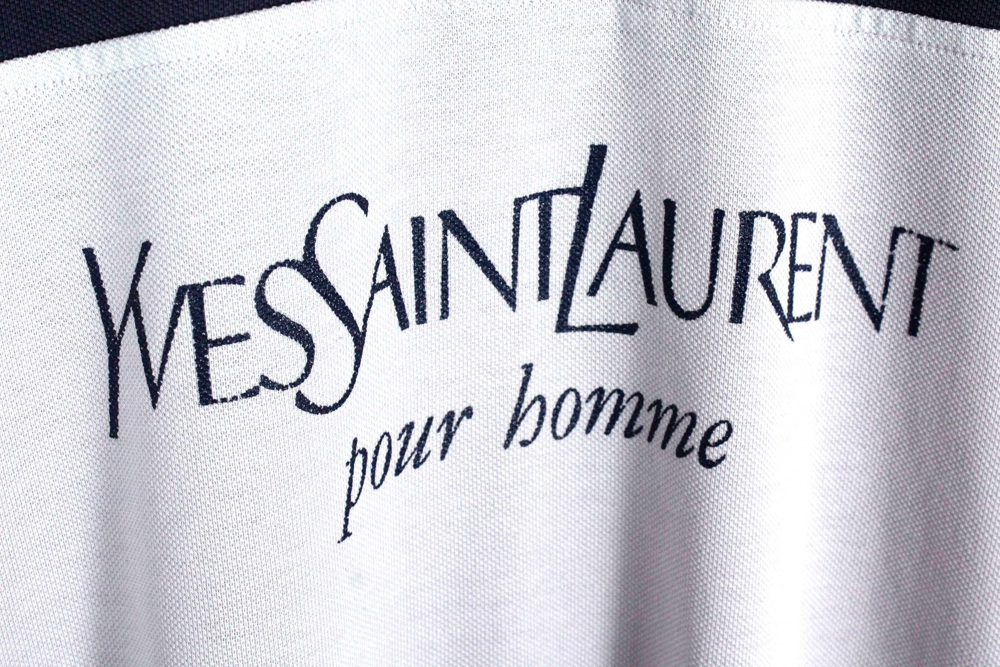 Vintage Vintage Yves Saint Laurent YSL Logo Two Tone Polo Shirt L Size US L / EU 52-54 / 3 - 3 Thumbnail