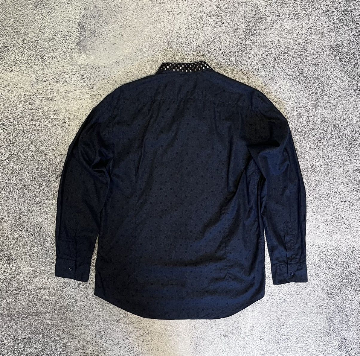 Etro Etro Polka Dot Shirt Band Collar Dark Blue Italy Size M Mens Size US XXL / EU 58 / 5 - 15 Thumbnail