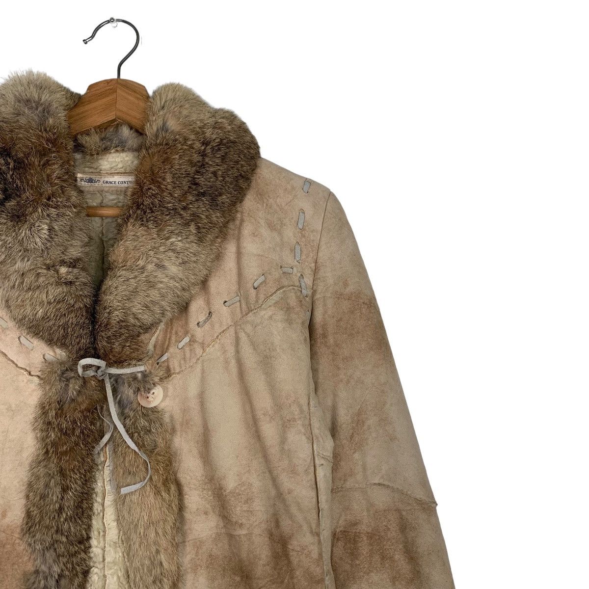 Vintage GRACE CONTINENTAL Rabbit Fur Sherpa Jacket #0218-C10 Size XS / US 0-2 / IT 36-38 - 6 Thumbnail