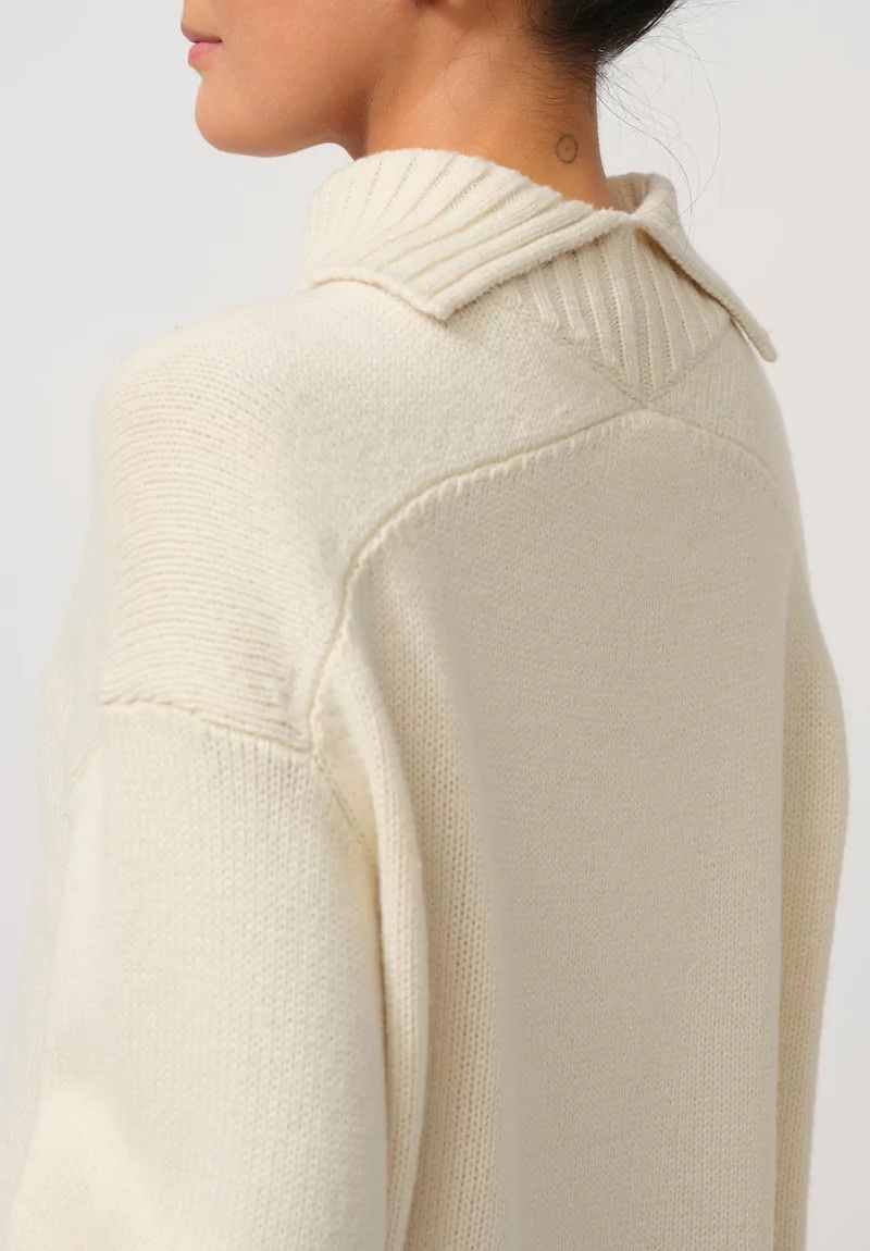 Jil Sander o1y1025 Turtleneck Cashmere Blend Sweater in Ivory Size S / US 4 / IT 40 - 4 Thumbnail