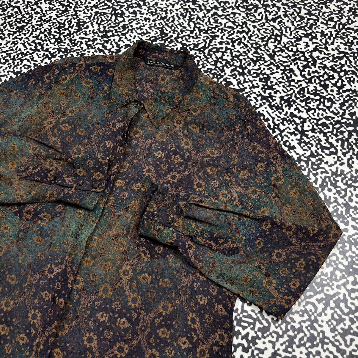 Vintage Vintage Y2K Peruvian Connection Viscose Abstract Retro Shirt Size XL / US 12-14 / IT 48-50 - 8 Thumbnail