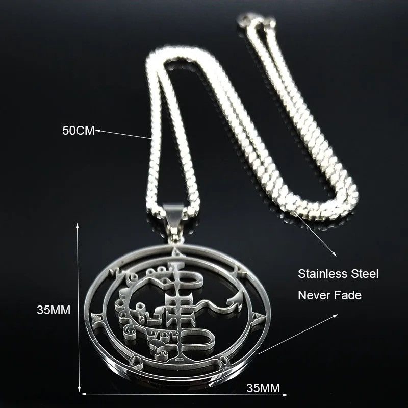 Jewelry × Vintage Sigeal Sigil De Lucifer Stainless Steel Satan Necklace Size ONE SIZE - 5 Thumbnail