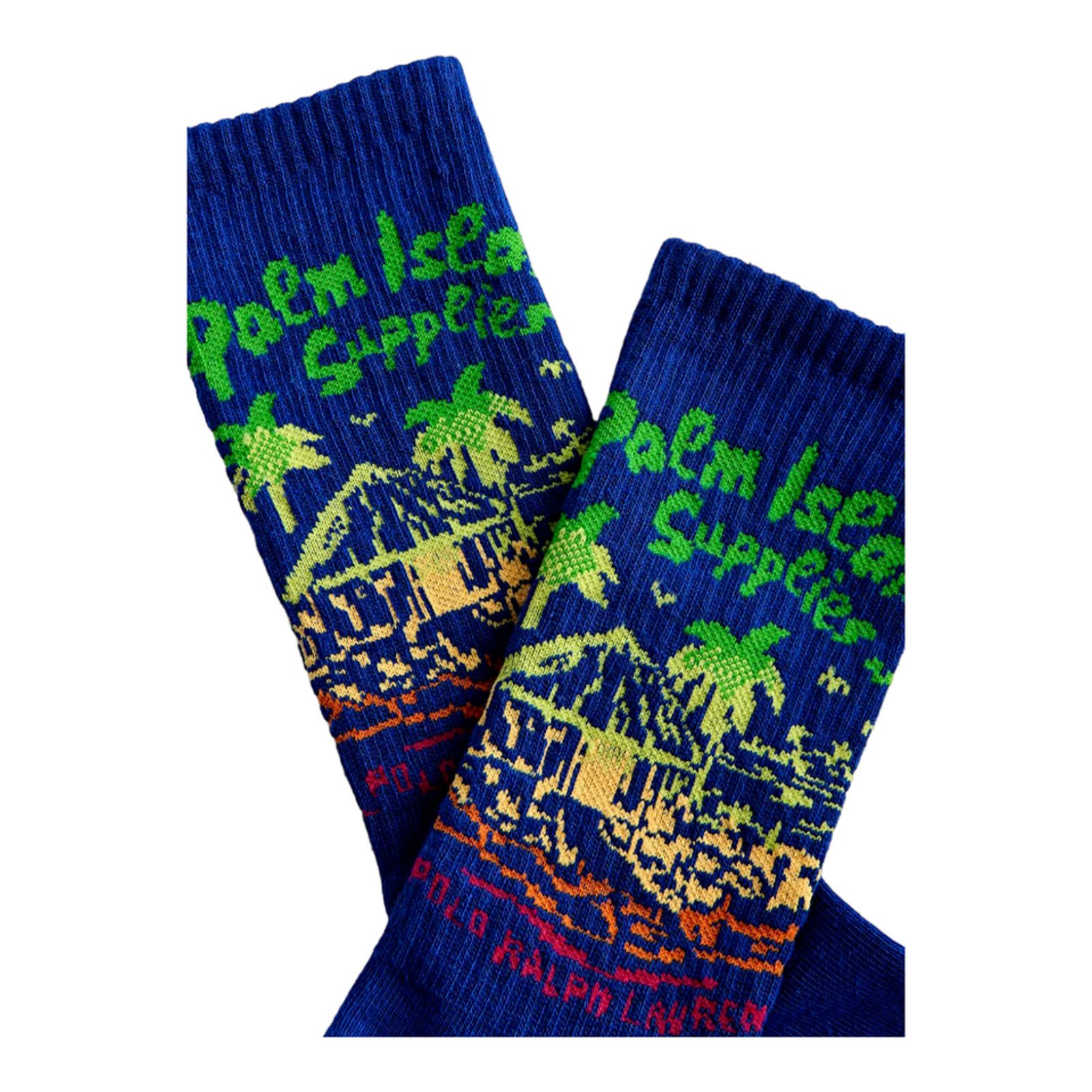 Ralph Lauren NWT POLO Ralph Lauren Palm Island Print Socks Men's 10-13 Size ONE SIZE - 6 Thumbnail