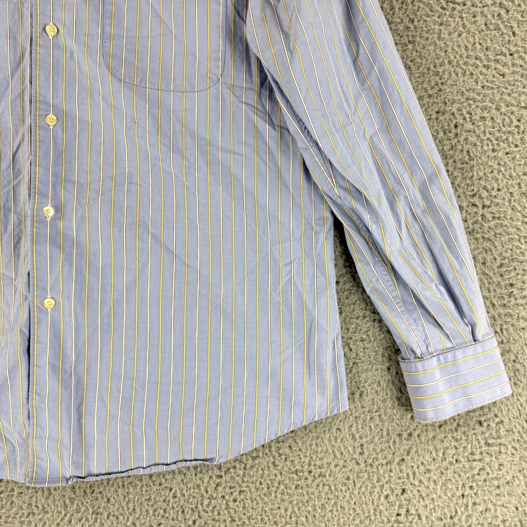 Lacoste Lacoste Button-Up Shirt Mens XL Blue Stripe 100% Cotton Long Sleeve Cardigan? Size US XL / EU 56 / 4 - 3 Thumbnail