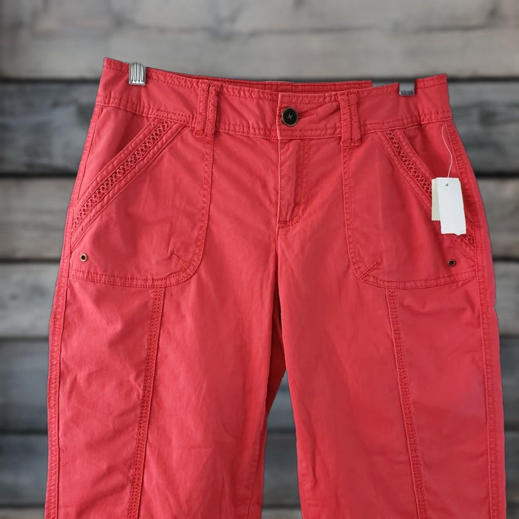 Vintage Maurices Womens Capri Pants 1/2 Pink Cotton Spandex Solid Low Rise Capri Pants Women Size 25" / US 0 / IT 36 - 1 Thumbnail
