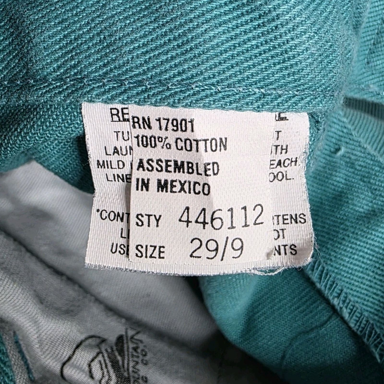 Vintage VTG 90s Teal High Rise Bareback Western Rockies w Cut Out Size 29" - 6 Thumbnail