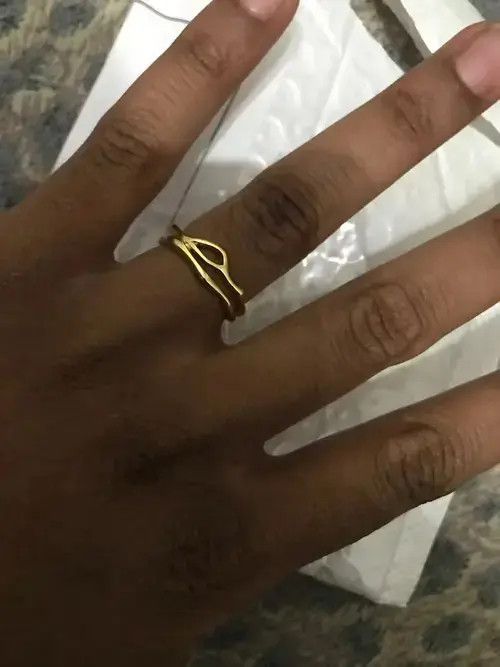 Other Gold Color Irregular Hollow Double Line Adjustable Ring Size ONE SIZE - 2 Thumbnail