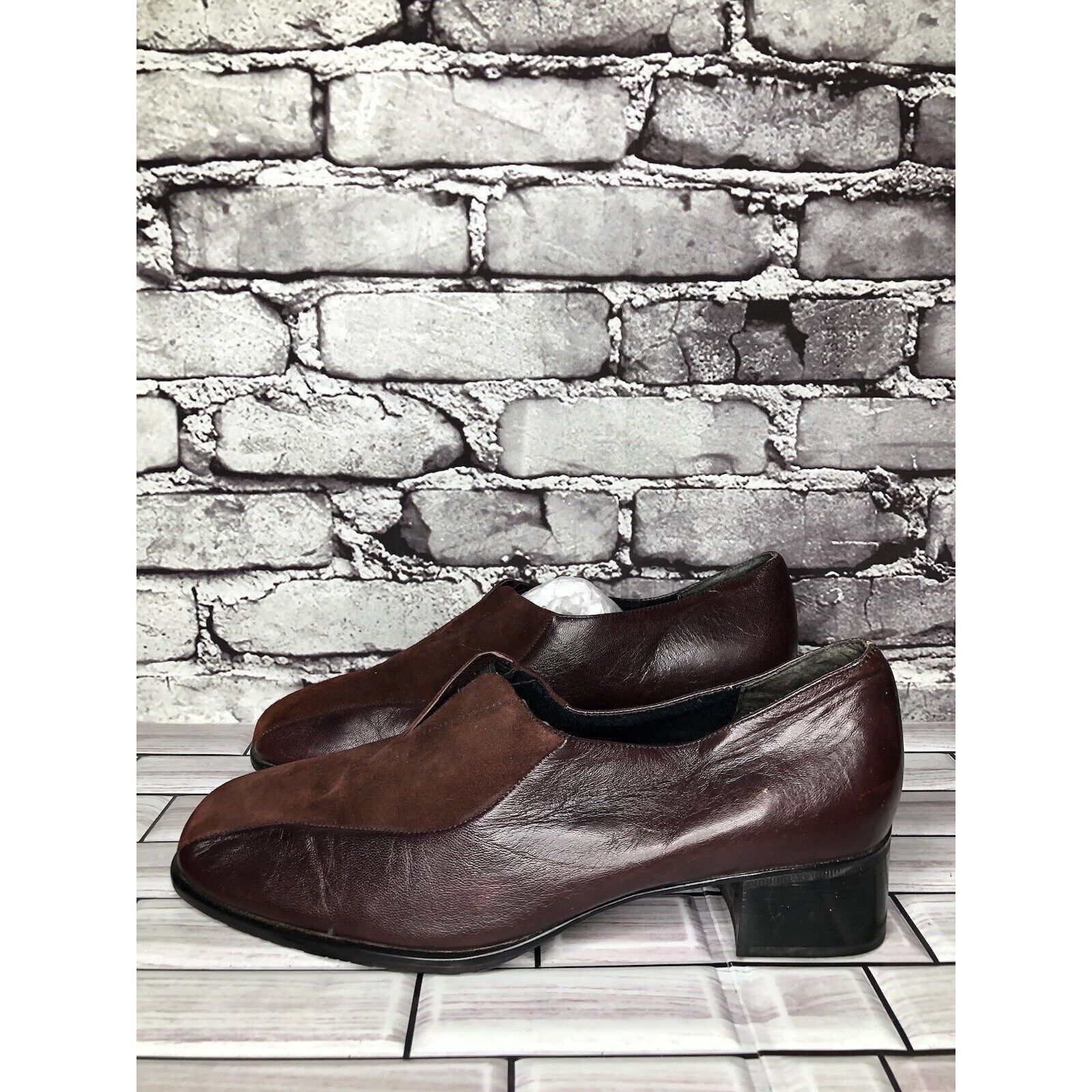 Other Munro American Burgundy Leather Suede Heel Loafer Shoes Wome Size US 10 / IT 40 - 1 Thumbnail