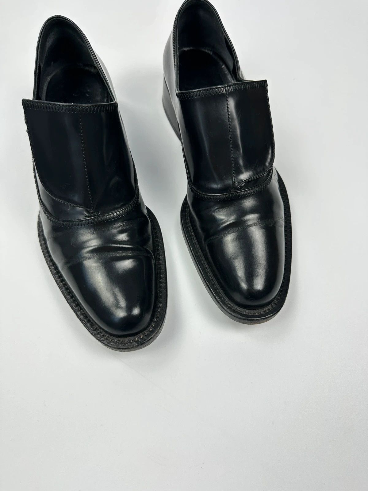 Prada Prada Milano 90s Black Vernis Scratch Loafer Dress Shoes Size US 6 / IT 36 - 6 Thumbnail