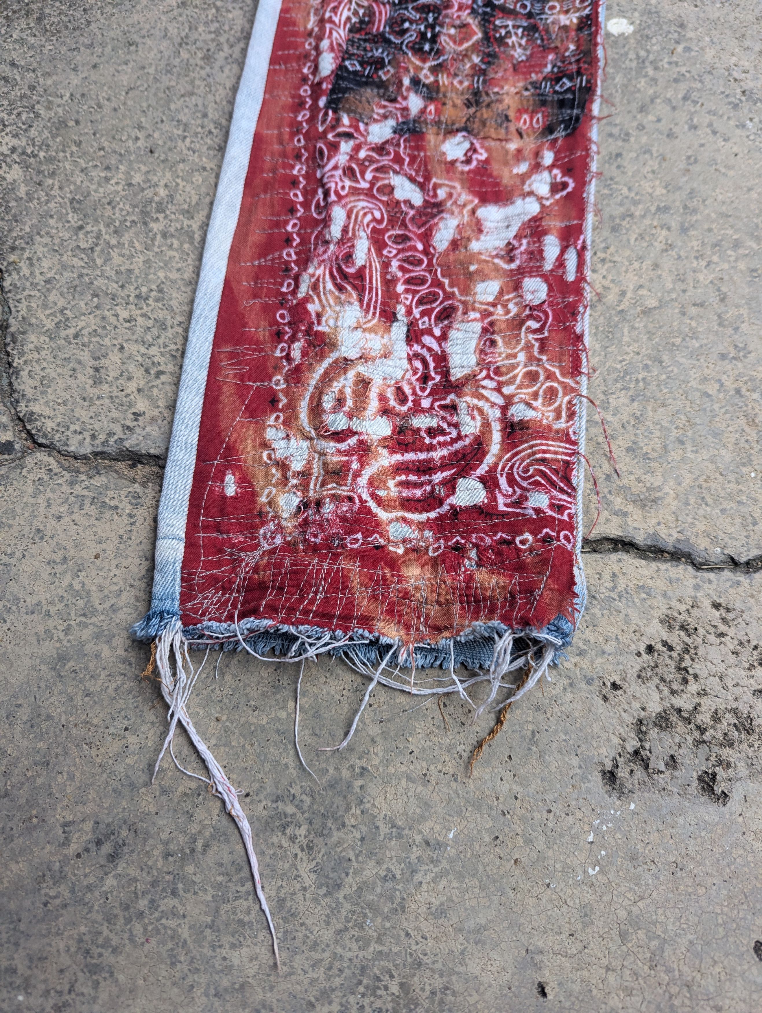 Art Comes First × Levi's Levis 501 Jeans Bandana Boro Distressed Custom Made Size 33" - 8 Thumbnail