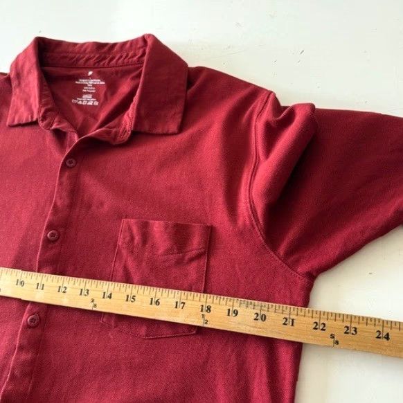 Fabletics FABLETICS Mens Red Long Sleeve Button-Up Shirt Size LARGE Size US L / EU 52-54 / 3 - 5 Thumbnail