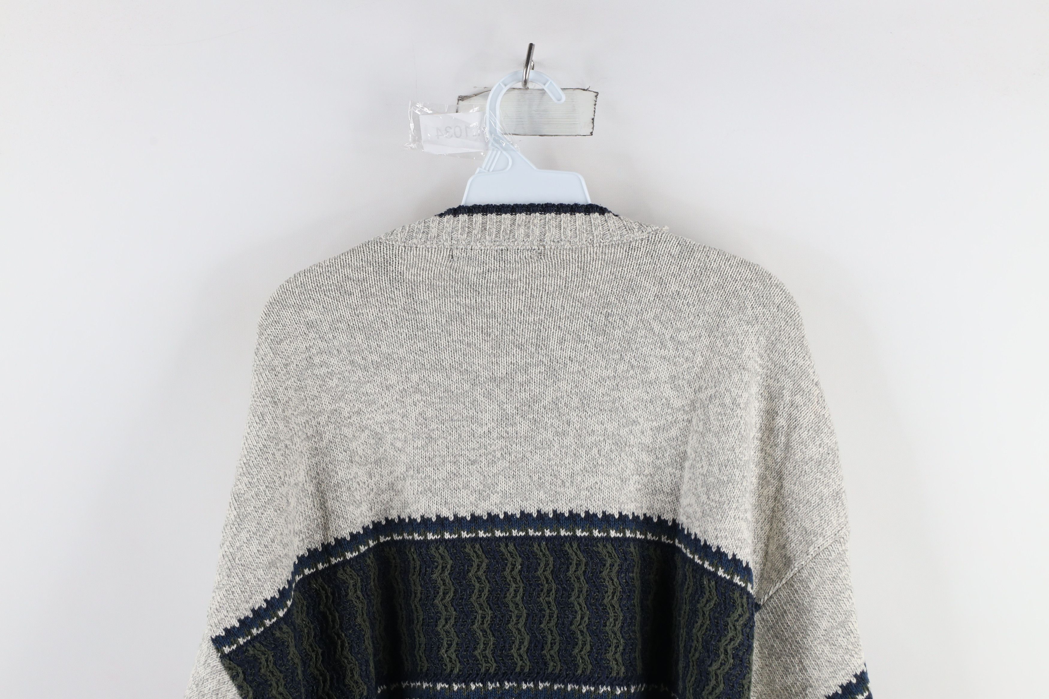 Vintage Vintage 90s Streetwear Knit V-Neck Sweater Heather Gray Size US XL / EU 56 / 4 - 8 Thumbnail