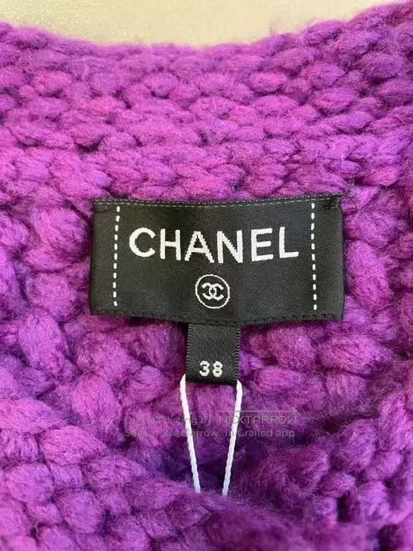Chanel Chanel Handmade workshop series thick line purple wool coa Size XS / US 0-2 / IT 36-38 - 7 Thumbnail