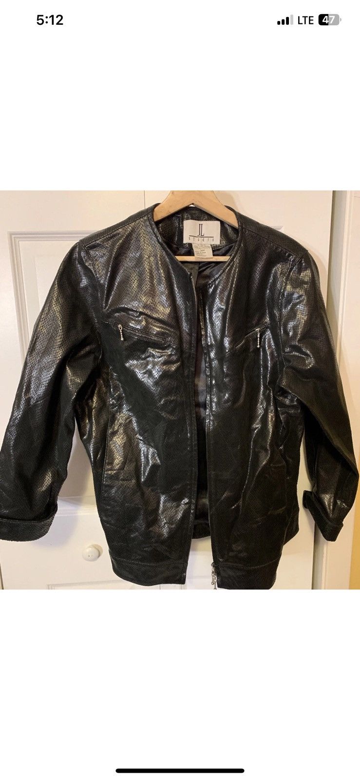 Other JL Studio Womens Sz 14W Black Leather Jacket Size XL / US 12-14 / IT 48-50 - 5 Thumbnail