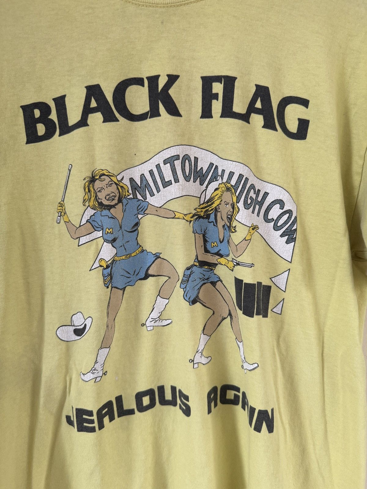 Band Tees *RARE* 90s Y2K 00s VINTAGE BLACK FLAG JEALOUS AGAIN YELLOW Size US M / EU 48-50 / 2 - 2 Thumbnail