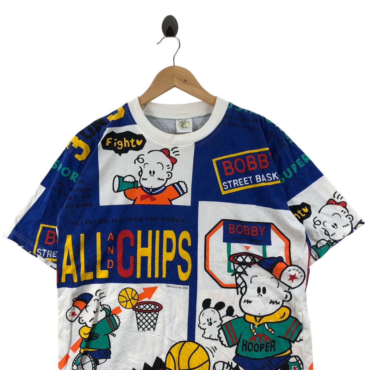 Vintage Vintage Cartoon BOBBY STREET BASKETBALL All And ChipsT-Shirt Size US L / EU 52-54 / 3 - 2 Thumbnail