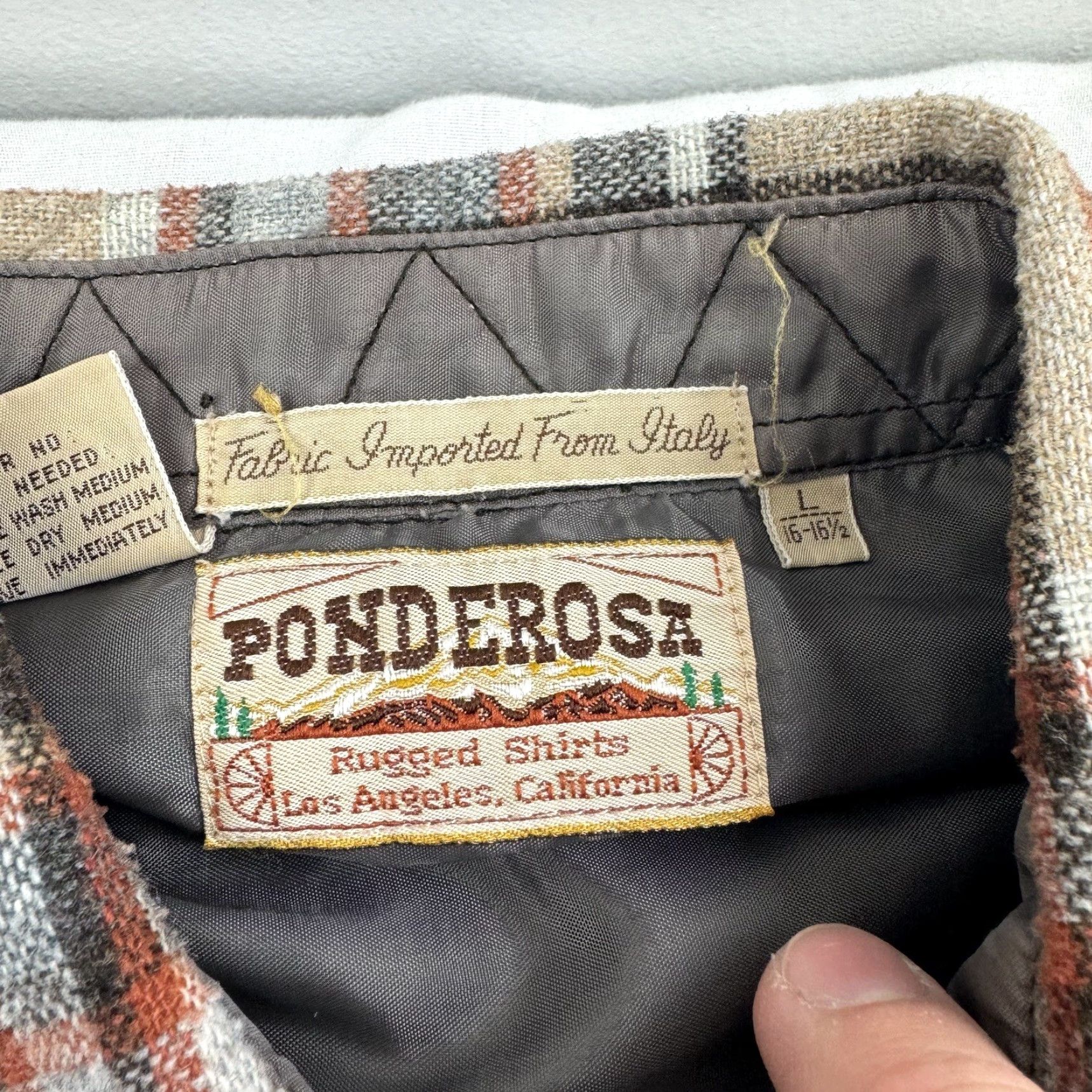 Vintage VINTAGE Ponderosa Flannel Shirt Mens Large Brown Plaid Linen Wool Blend 80s 90s Shirt Regular Button-Up Size US L / EU 52-54 / 3 - 3 Thumbnail