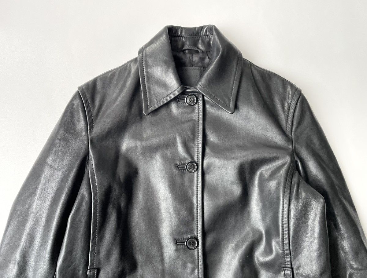 Prada A/W 2000 Black Leather Overcoat Size S / US 4 / IT 40 - 2 Thumbnail