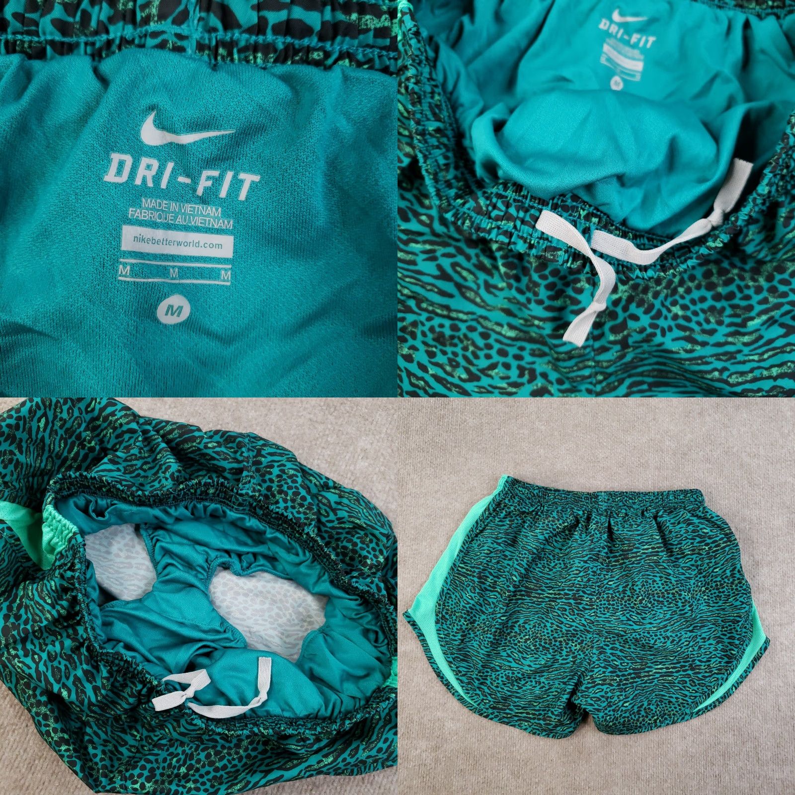 Nike Nike Running Shorts Womens M Green Dri-Fit Lined Elastic Waist Athletic Size 31" - 8 Thumbnail