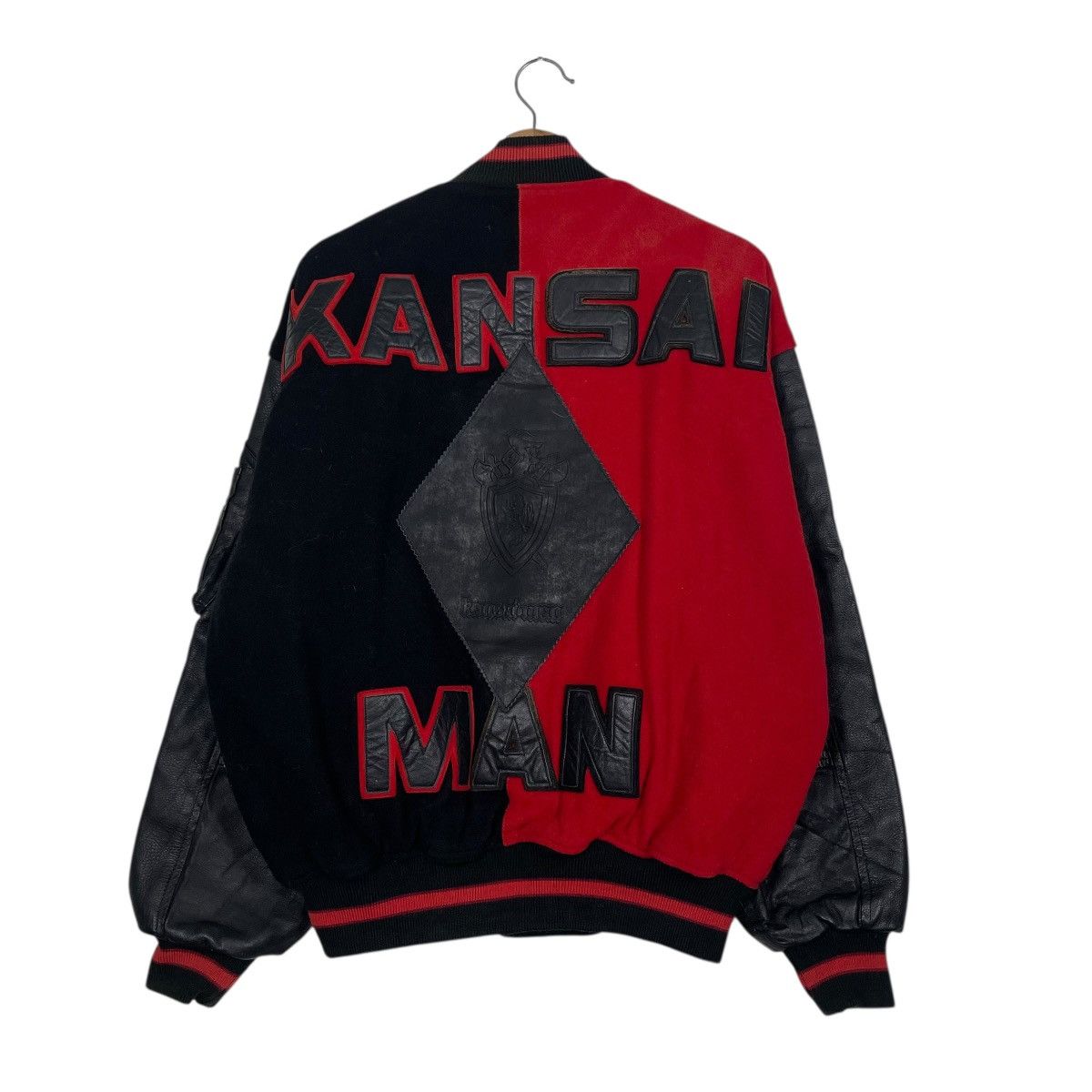 Kansai Yamamoto Vtg Kansai Man Yutaka Nishimura Leather Varsity Jacket Size US M / EU 48-50 / 2 - 1 Thumbnail