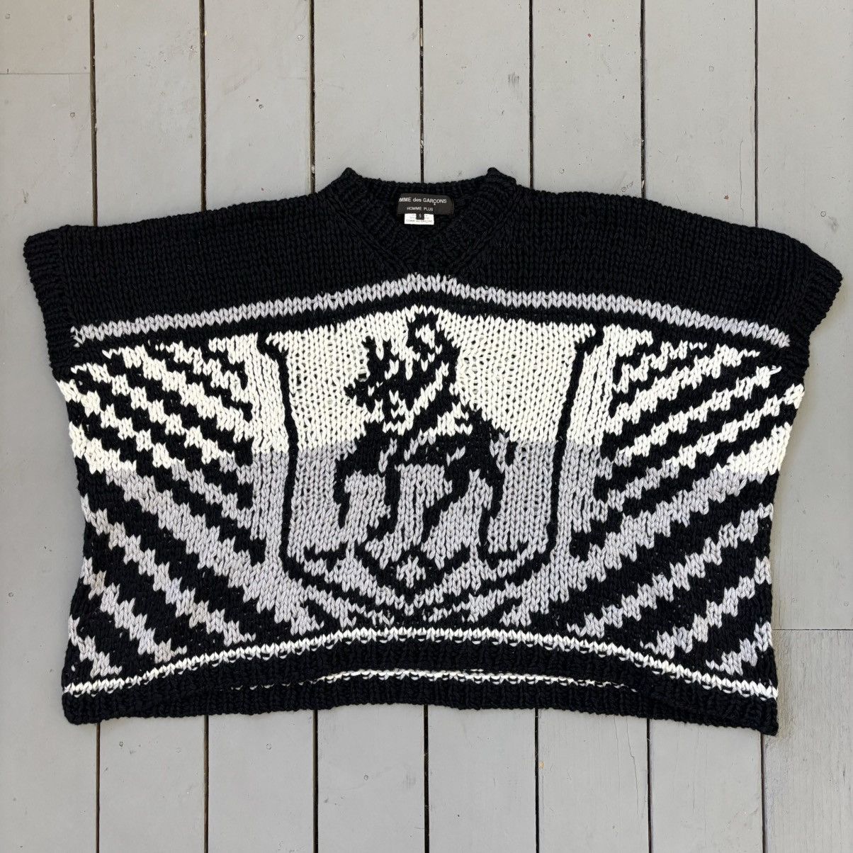 Comme des Garcons Homme Plus Wool Blend Knit Cowboy Poncho Size US S / EU 44-46 / 1 - 2 Thumbnail