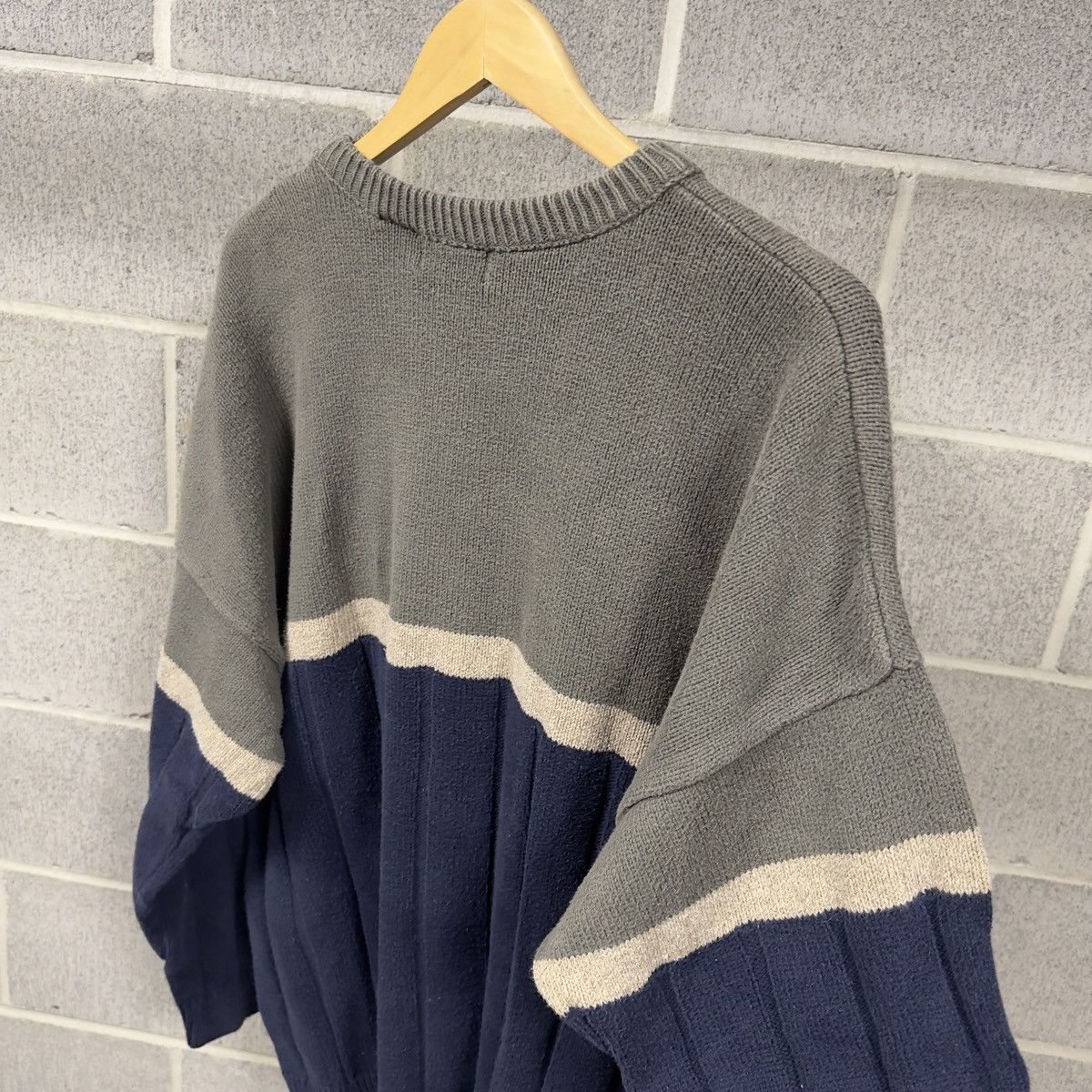 Vintage Vintage Blue Green Ribbed Cotton Sweater ERD Grunge Chrome Size US L / EU 52-54 / 3 - 5 Thumbnail