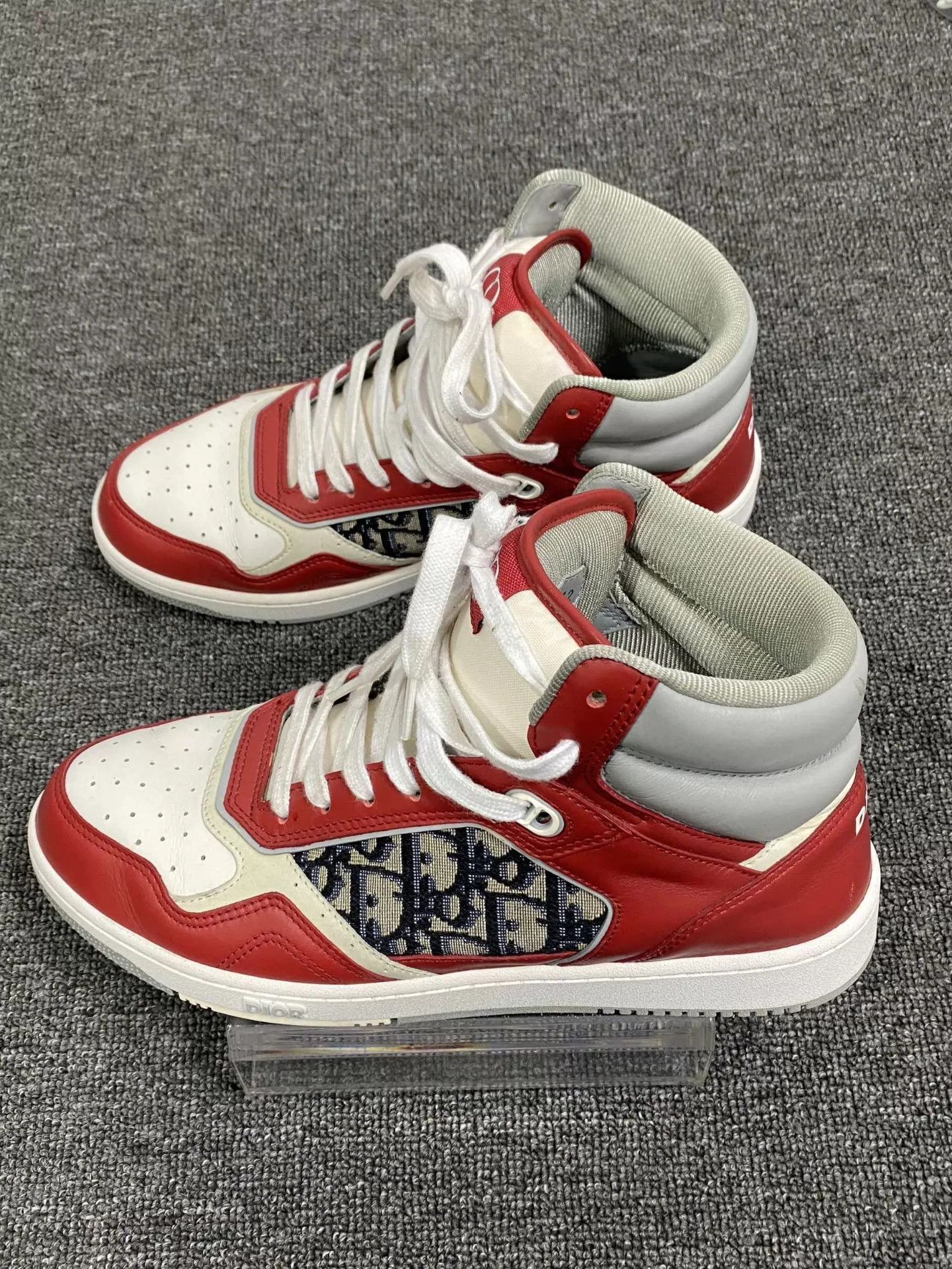 Dior Dior B27 High Top Sneaker Red Oblique Size US 9 / EU 42 - 4 Thumbnail