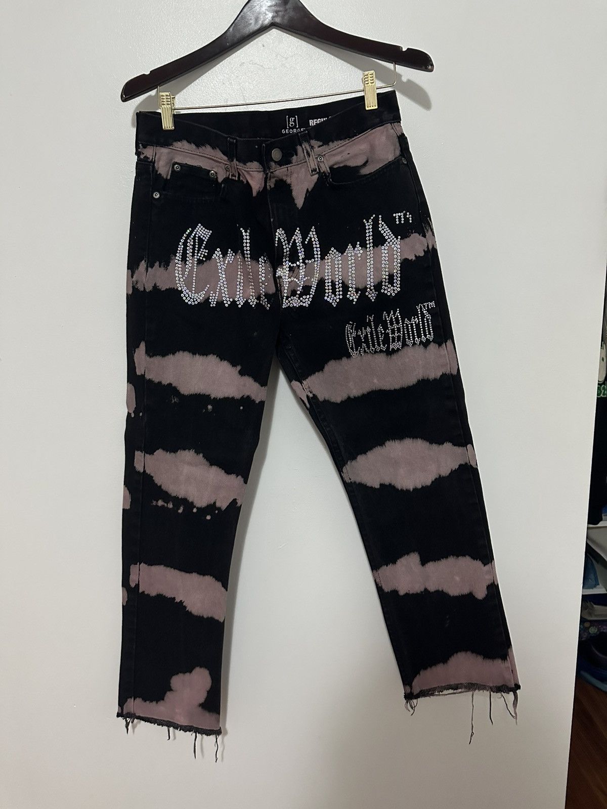 Vision Streetwear Exileworld Black Rhinestone Jeans Size US 30 / EU 46 - 1 Thumbnail