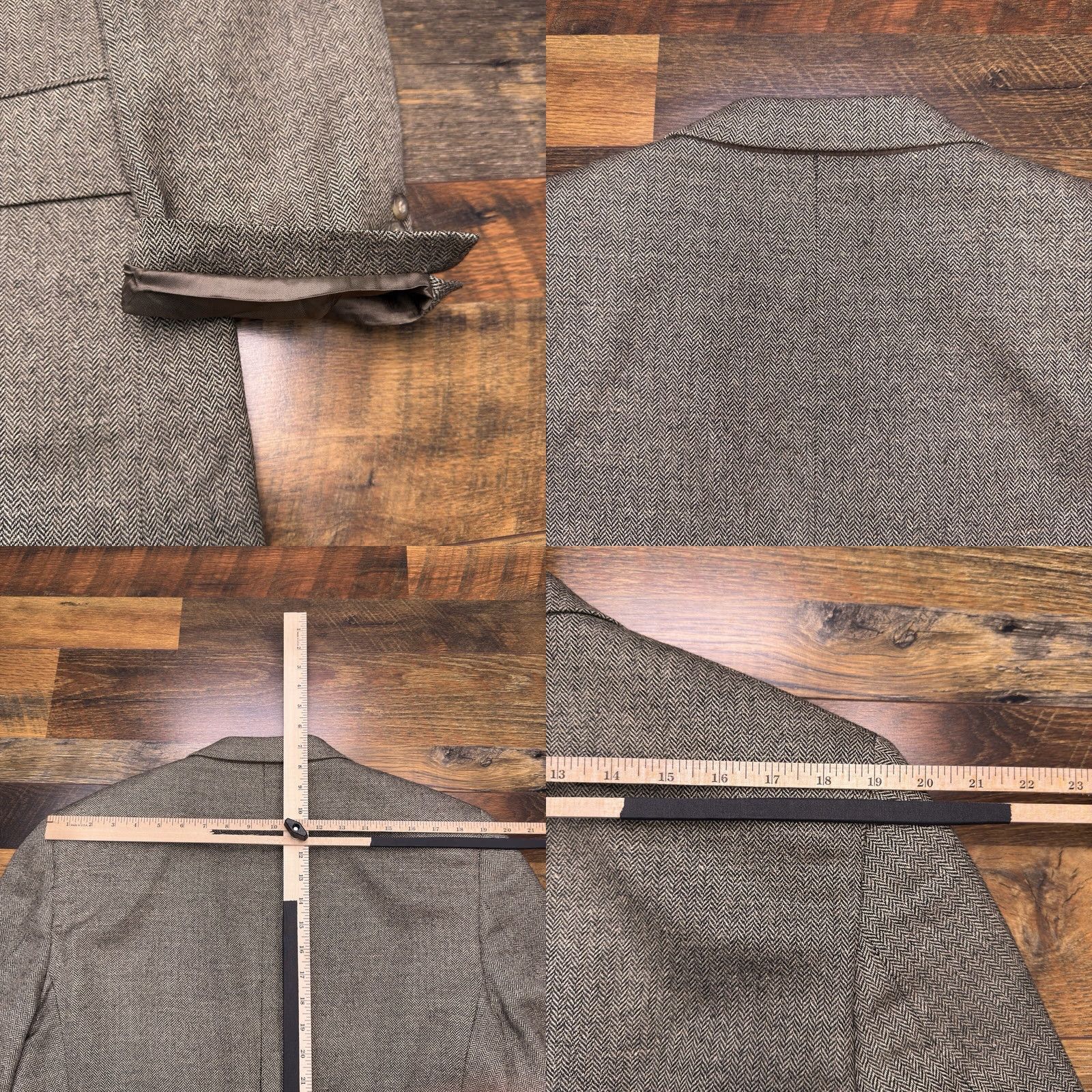 Jos. A. Bank Jos A Bank Blazer Sport Coat 42R Tan Wool Silk Linen Herringbone Tweed Size 42R - 8 Thumbnail