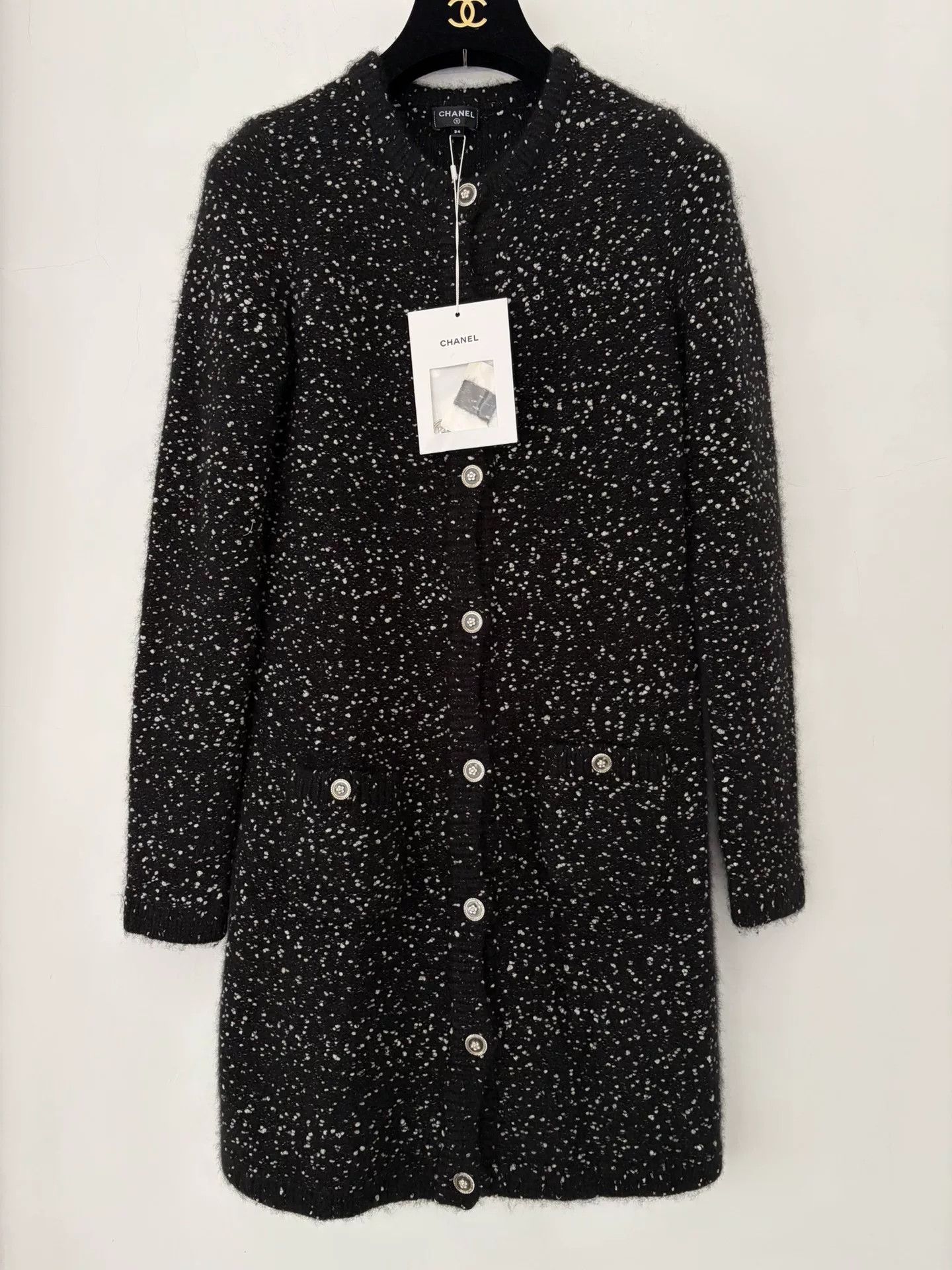 Chanel Black White Knit Dress 34