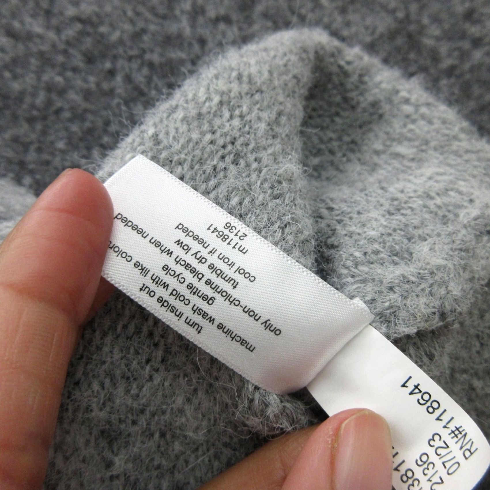 Vintage Lane Bryant Cardigan Sweater Womens 1XL-2XL Gray Button Front Pockets Knit Mock Neck Size XL / US 12-14 / IT 48-50 - 5 Thumbnail