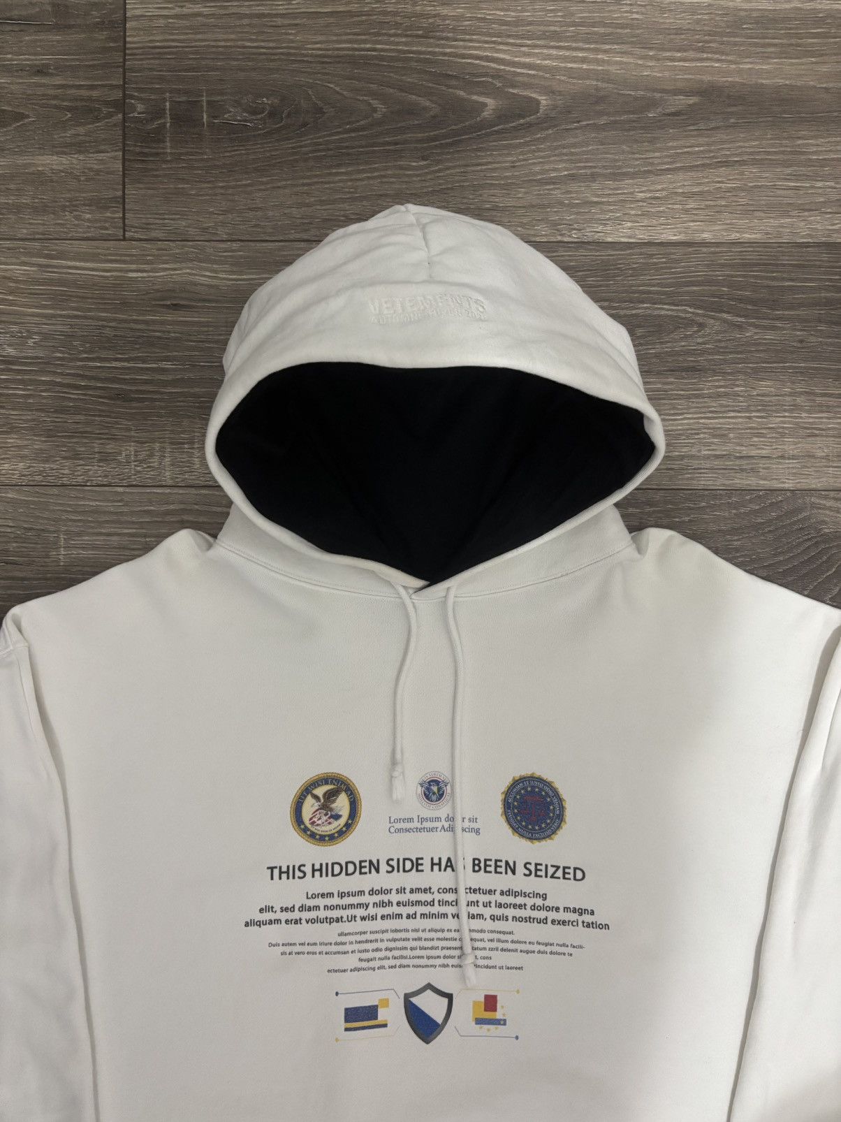 Vetements Vetements AW/20 Hidden Side Has Been Seized Masked Hoodie Size US M / EU 48-50 / 2 - 5 Thumbnail