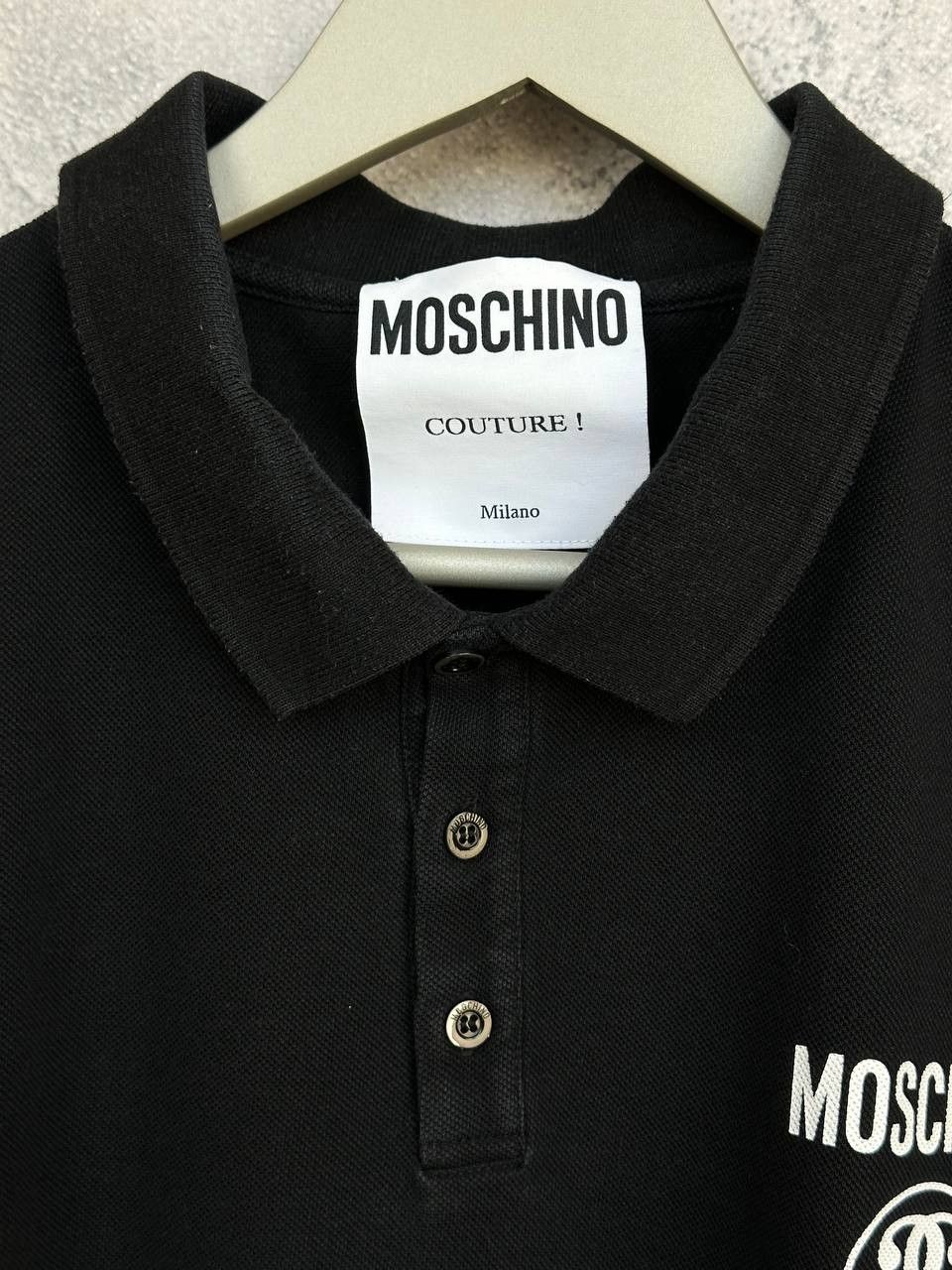 Moschino Moschino Couture Milano Logo Polo Shirt Black SS Cotton Size US XL / EU 56 / 4 - 10 Thumbnail