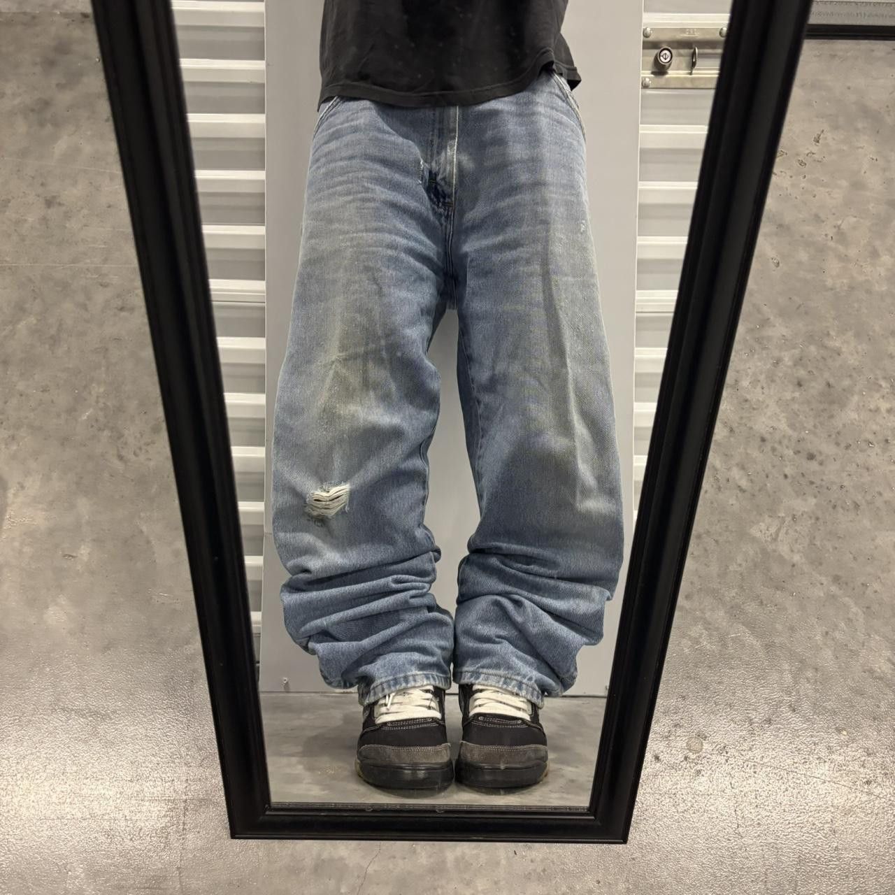 Japanese Brand × Vintage Crazy Vintage Y2K/2000s Faded Wash Distressed Skater Denim Jeans! Size US 36 / EU 52 - 1 Thumbnail