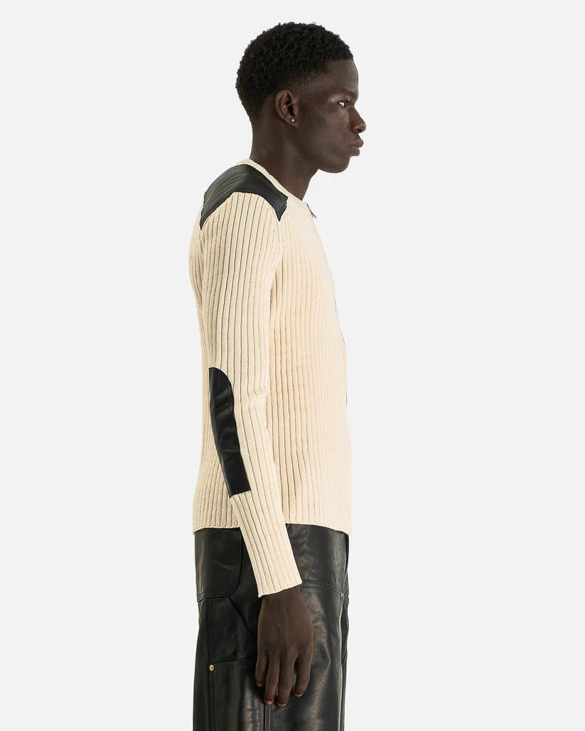 Wales Bonner o1s1v1r1oon0825 Linton Knit Top in Beige/Ivory Size US L / EU 52-54 / 3 - 3 Thumbnail