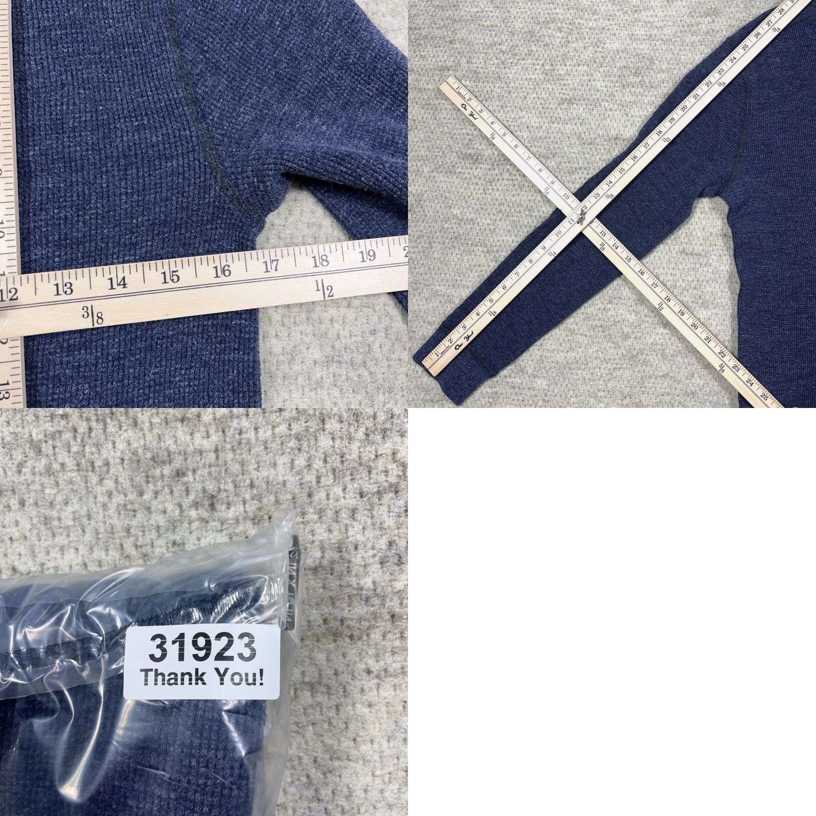 Wallace & Barnes Wallace & Barnes Shirt Men Medium Blue Henley Thermal Waffle Knit Base Layer Size US M / EU 48-50 / 2 - 8 Thumbnail