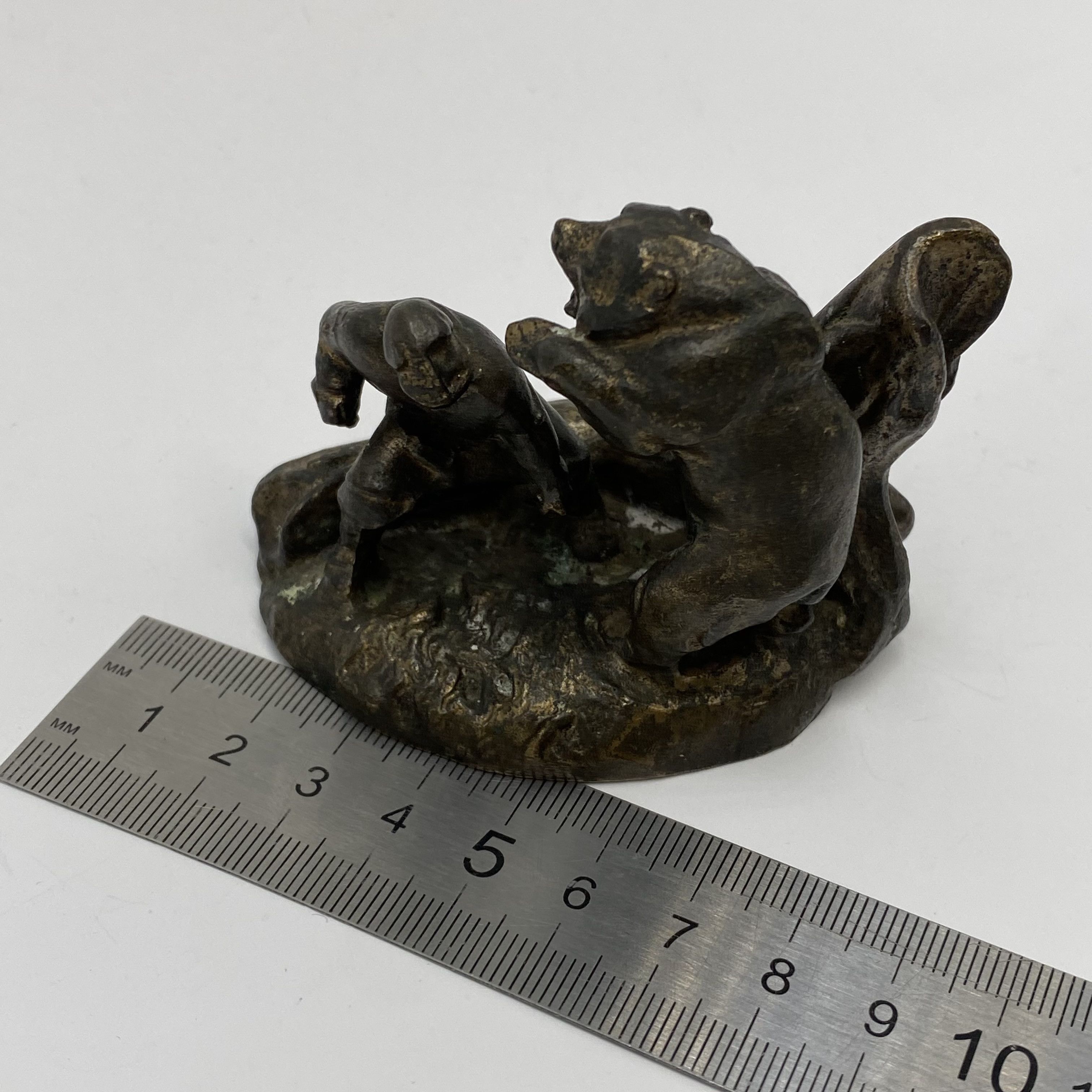 Vintage Vintage Soviet Bronze Bear Hunting Statue 1960s Size ONE SIZE - 8 Thumbnail