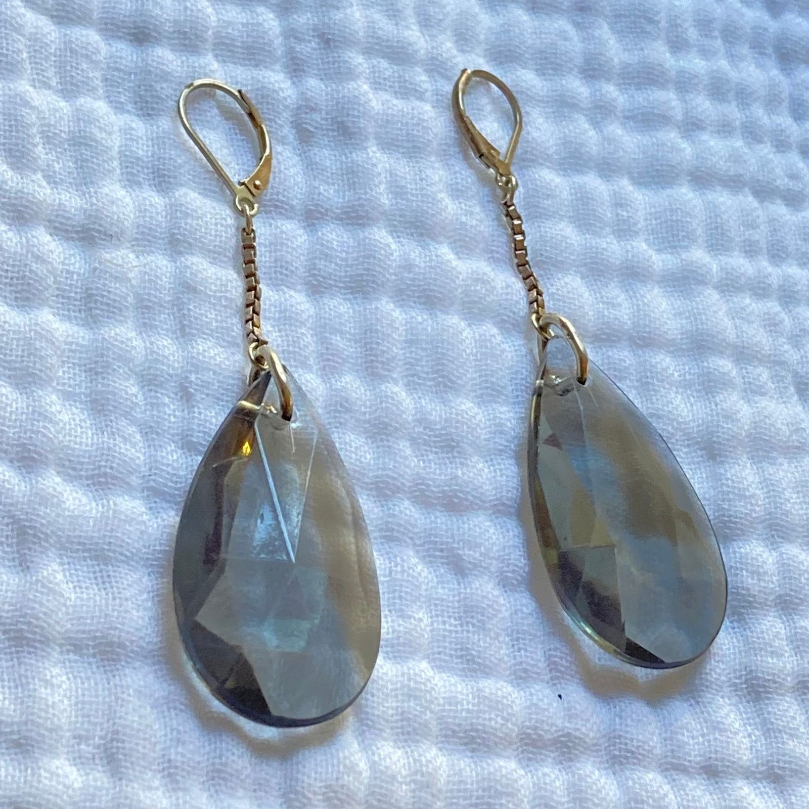 Fred Segal Sterling Silver & Gray Lucite Earrings NWOT, High Quality Size ONE SIZE - 2 Thumbnail