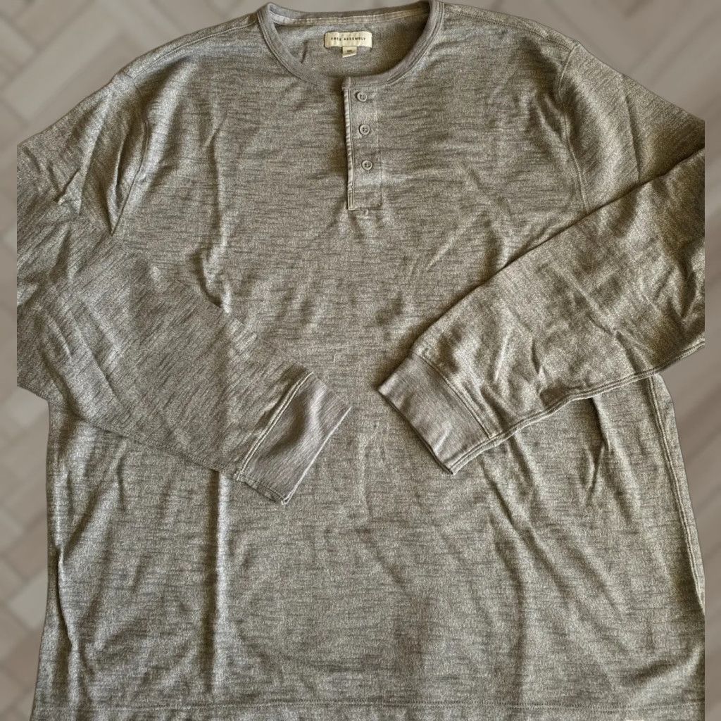Vintage Free Assembly T-Shirt Mens XXL Thermal Gray Crew Neck Long Sleeve Solid Art Modern (2XL) Men Shirt Gray" Size US XXL / EU 58 / 5 - 1 Thumbnail