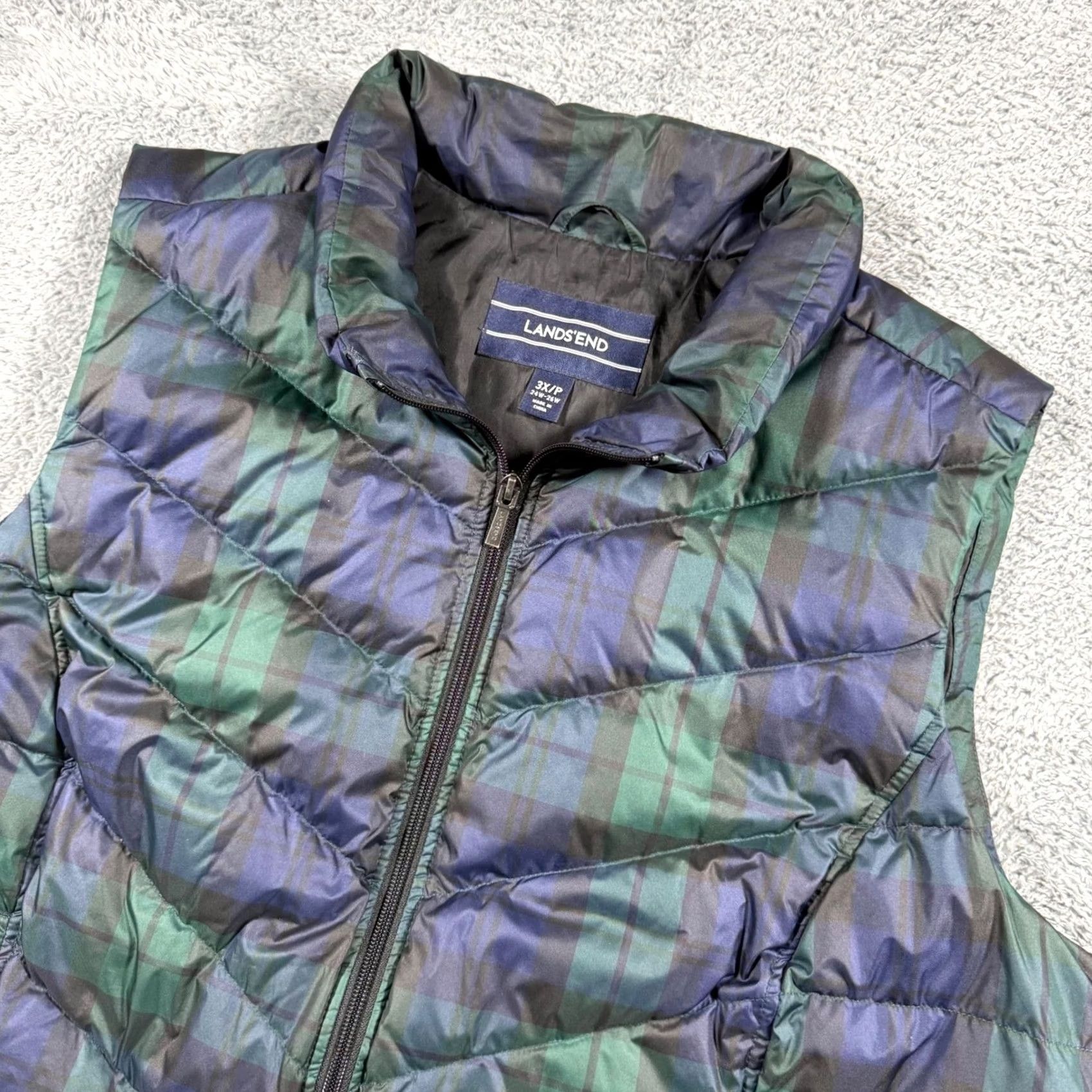 Lands' End Lands End Black Watch Plaid Down Puffer Vest Full Zip Multicolor Size 3XL Size US XXL / EU 58 / 5 - 2 Thumbnail