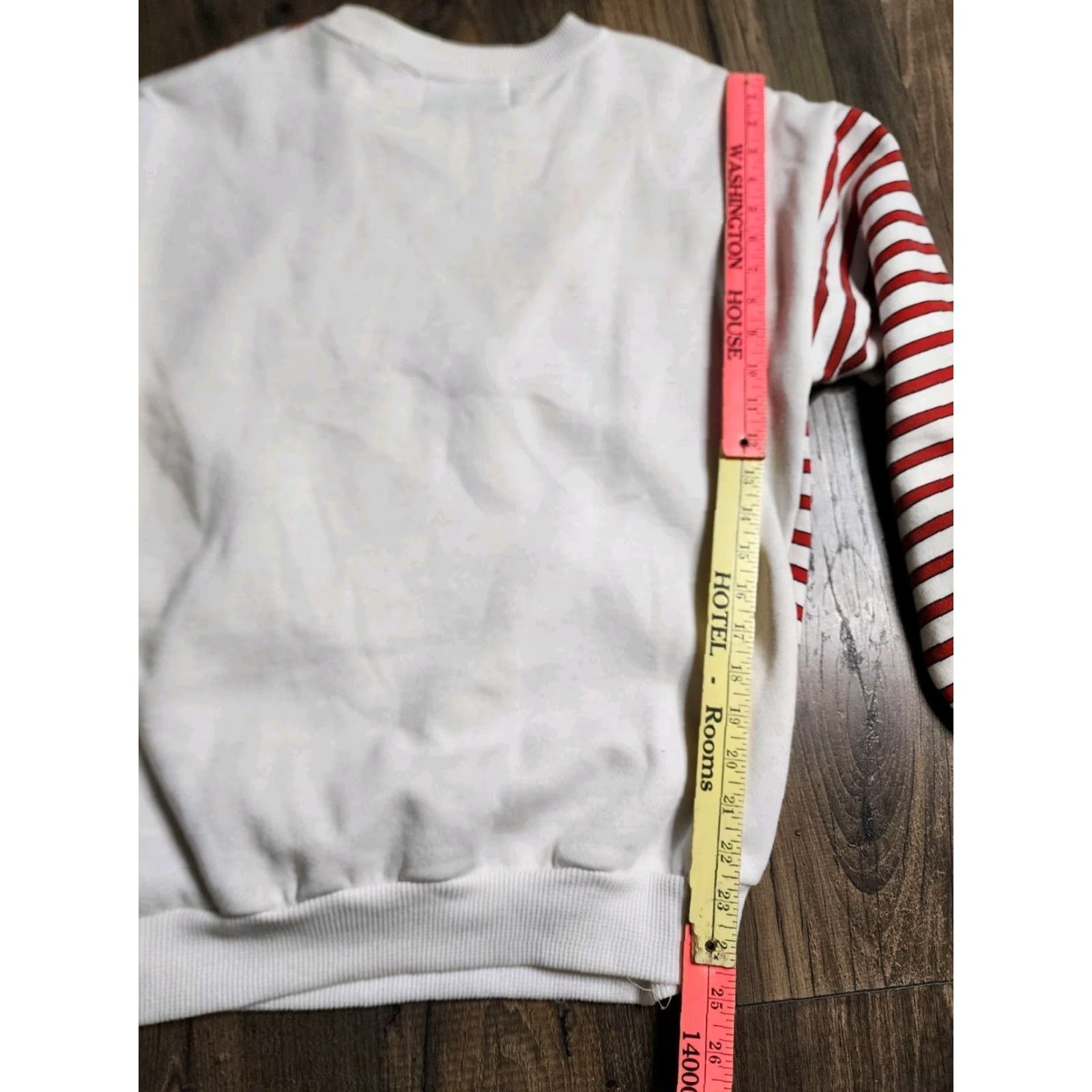Bell VINTAGE 1990s Jingle Bells White Striped Christmas Crewneck Sweatshirt Womens M Marcy 'n Me Shirt Adult Medium Size M / US 6-8 / IT 42-44 - 2 Thumbnail