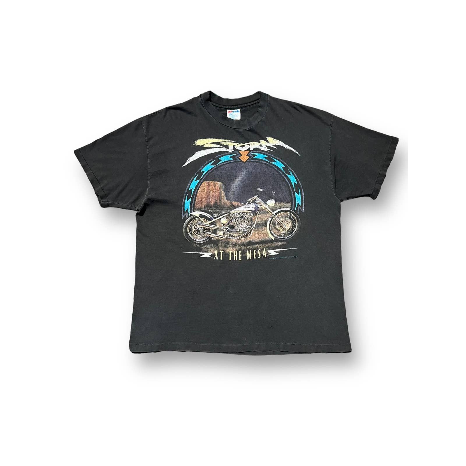 T-shirt Vintage Années 80 Sturgis Motos Harley - Noir Taille M - Hanes