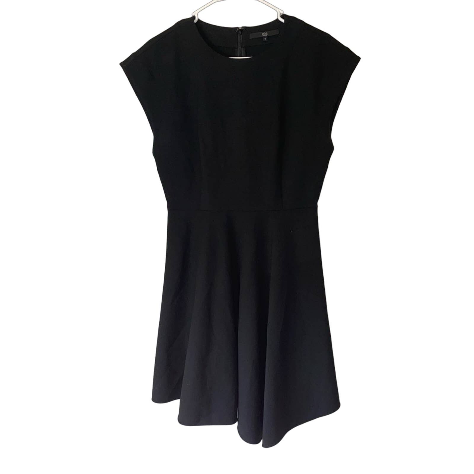 tibi asymmetrical shirt dress Midnight Navy / 00 / OU22VP1439 Viscose Plainweave Asymmetric Flap Snap  Dress