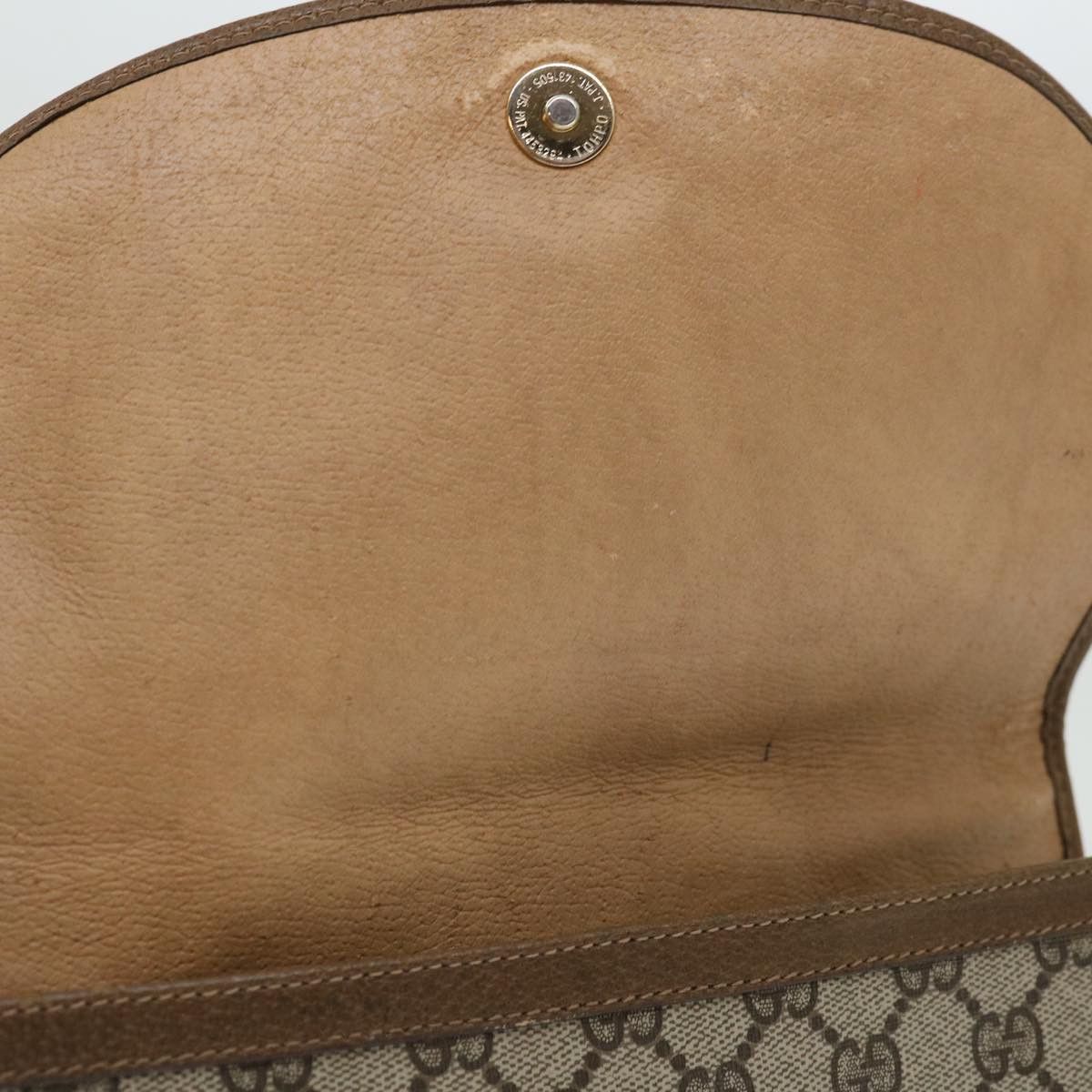 Gucci GUCCI GG Supreme Web Sherry Line Clutch Bag Beige Green 89 Size ONE SIZE - 9 Thumbnail
