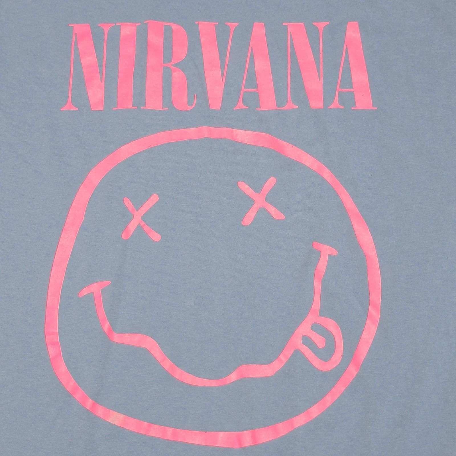 Nirvana Nirvana Blue Unisex Tee Pink Face Logo - Size Medium Size M / US 6-8 / IT 42-44 - 2 Thumbnail