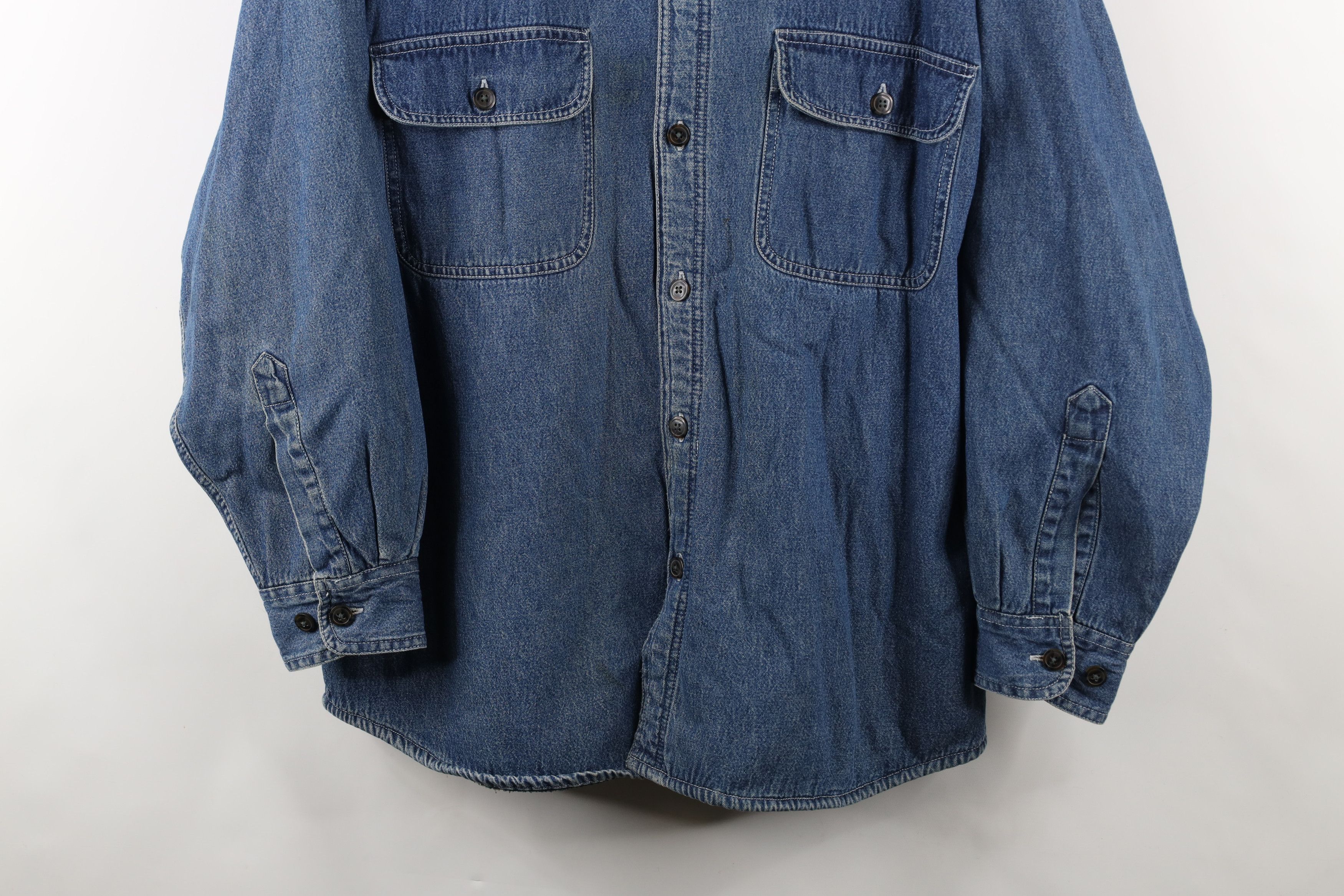 Vintage Vintage 90s Streetwear Jean Button Shirt Jacket Jac Shirt Size US L / EU 52-54 / 3 - 3 Thumbnail