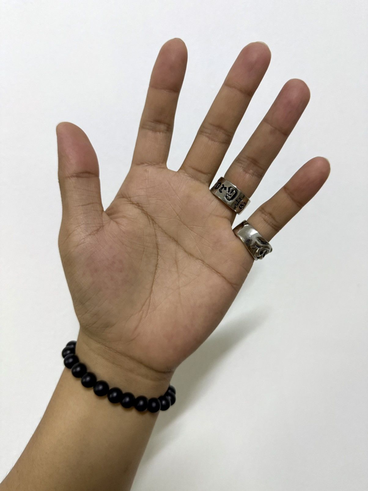 Chrome Hearts Chrome hearts onyx Three Silver bead bracelet Size ONE SIZE - 10 Thumbnail